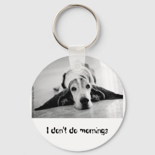 Svart- & vitBassethund Keychain Nyckelring