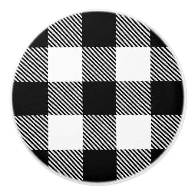 Svart vitbuffelpläd med Twill Knopp (Framsidan)