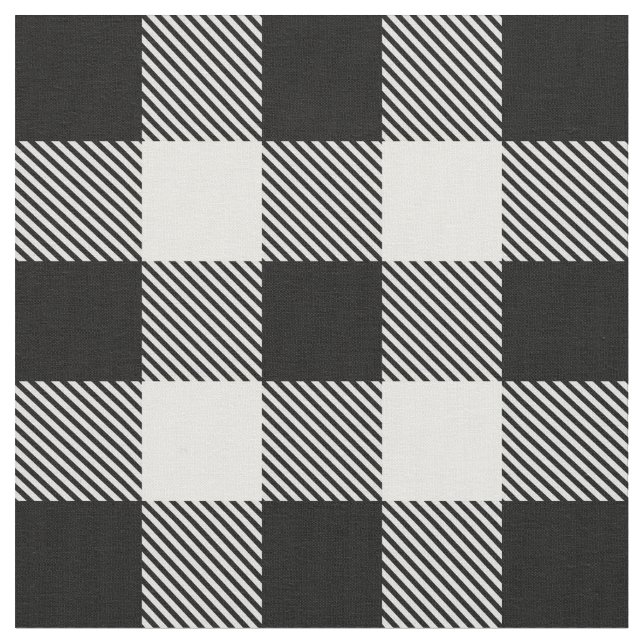 Svart vitbuffelpläd med Twill Tyg (Närbild)