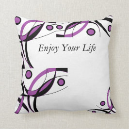 Svart vitdesign för lilor kudde