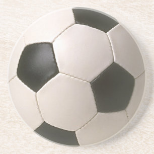 svart vitfotboll för 3D Soccerball Underlägg Sandsten