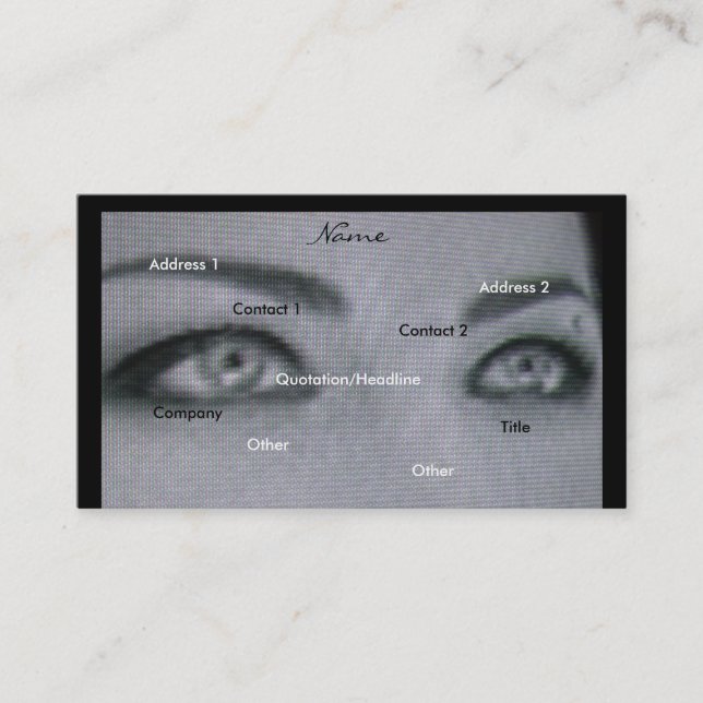 Svart- & vitfotografvisitkort visitkort (Framsida)