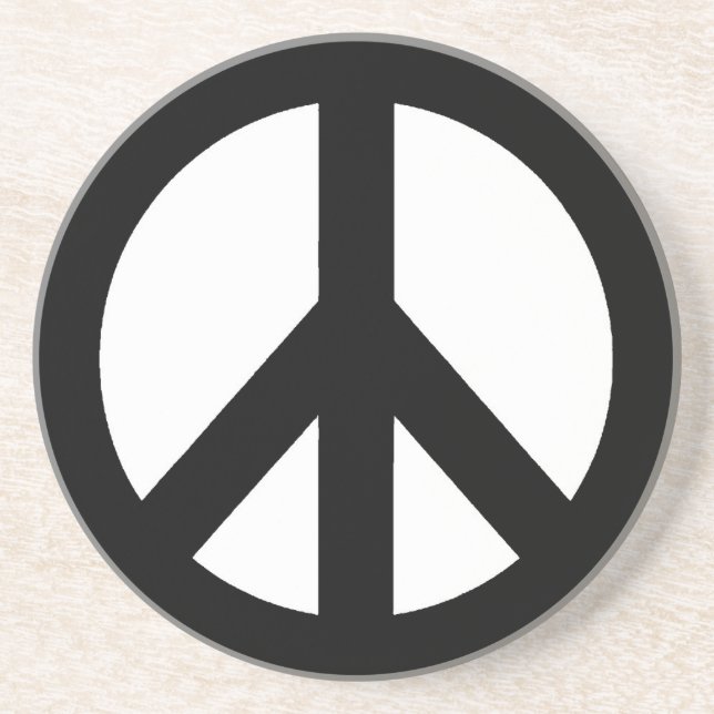 Svart vitfredsteckensymbol underlägg sandsten (Framsidan)