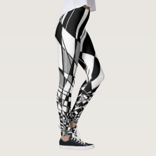 Svart- & vitHarlequin Leggings