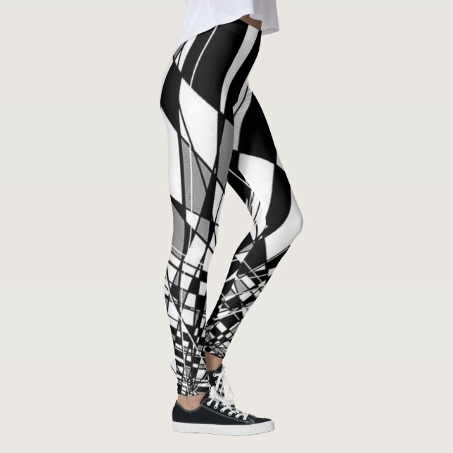Svart- & vitHarlequin Leggings (Höger)