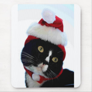 Svart- & vitkatten Santa som hatten tittar, Musmatta