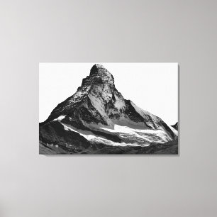 Svart- & vitMatterhorn norr ansikte Canvastryck