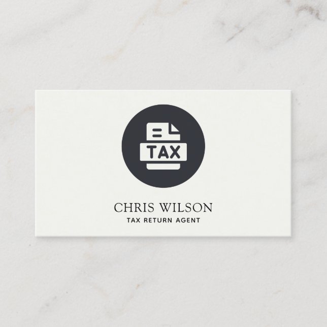 SVART VITMODERN SKATTERETURN AGENT PREPARER ICON VISITKORT (Framsida)