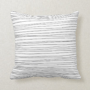 Svart vitmönster för bläckig smutsig linjer kudde