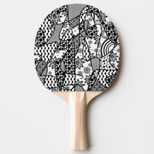 Svart- & vitmönsterPatchwork 03 Pingisracket