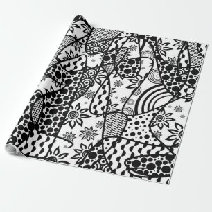 Svart- & vitmönsterPatchwork 03 Presentpapper