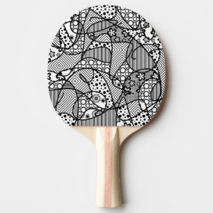 Svart- & vitmönsterPatchwork 04 Pingisracket