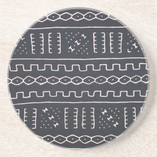 Svart- & vitMudcloth kustfartyg Underlägg Sandsten