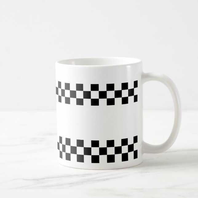 Svart vitmugg för rutig checkers kaffemugg (Höger)