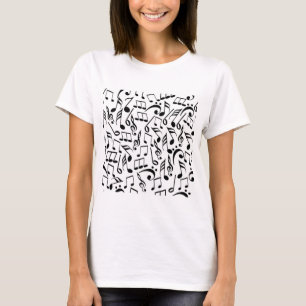 Svart- & vitmusik noterT-tröja Tee Shirt
