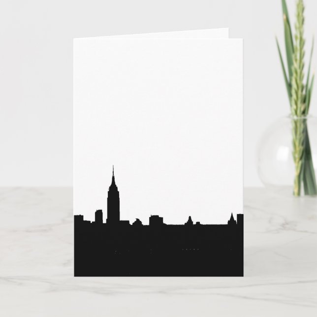Svart- & vitNew York Silhouette Kort (Framsida)
