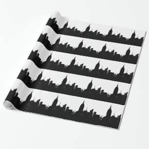 Svart vitNew York Silhouette Presentpapper