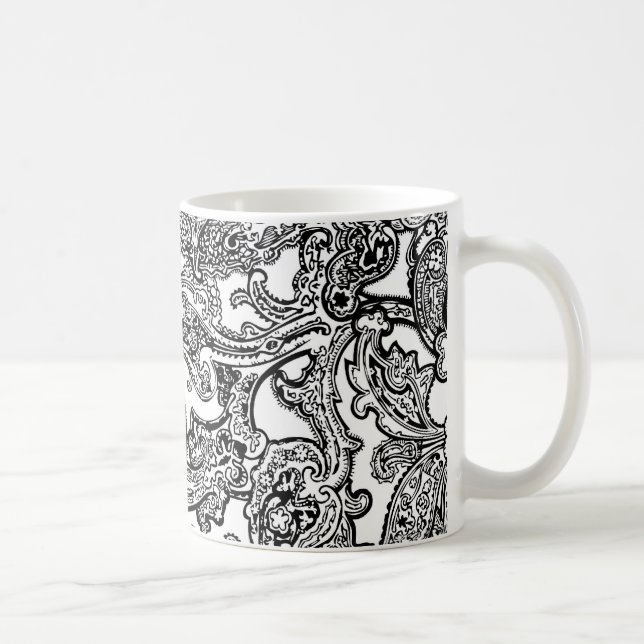 svart vitpaisley mugg (Höger)