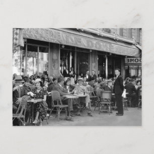 Svart- & vitParis Cafe Vykort