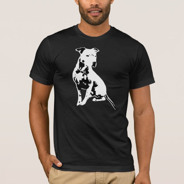 Svart- & vitPitbull T-tröja T-shirt (Framsida)