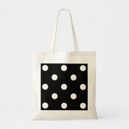 Svart vitpolka dots - hänga lös tygkasse