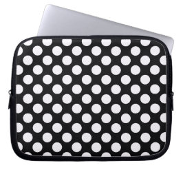 Svart vitpolka dots - laptop sleeve