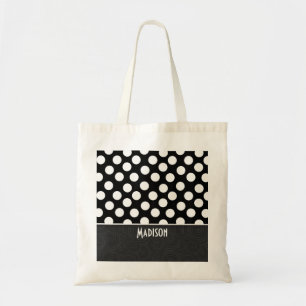 Svart- & vitpolka dots tygkasse