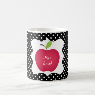 Svart- & vitpolkaen pricker den röda Apple lärar Kaffemugg