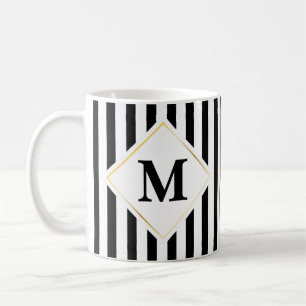 Svart vitrandMonogram Kaffemugg