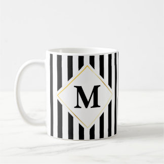Svart vitrandMonogram Kaffemugg