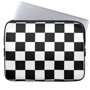 Svart vitschackbräde laptop sleeve