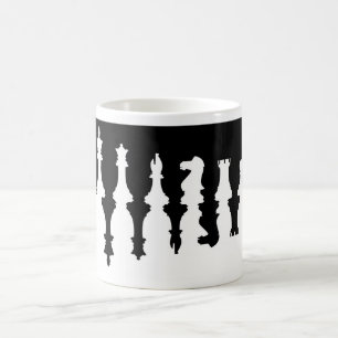Svart- & vitschacket lappar kaffemugg