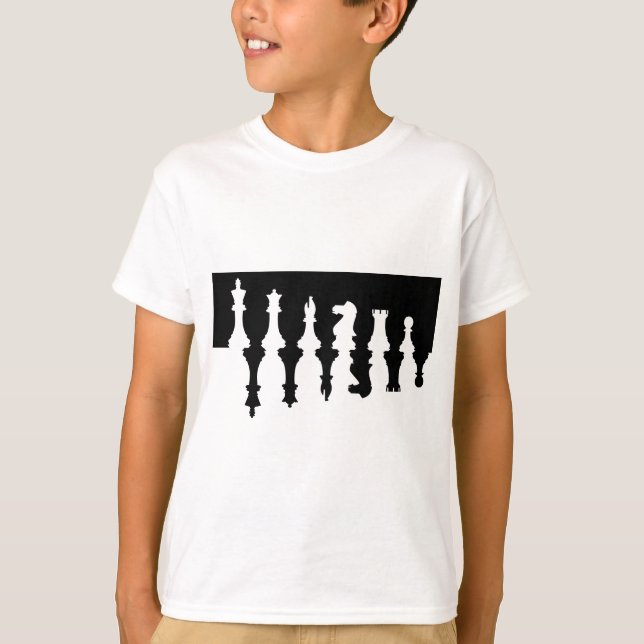 Svart- & vitschacket lappar t-shirt (Framsida)