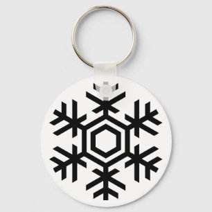 Svart- & vitSnowflake Nyckelring