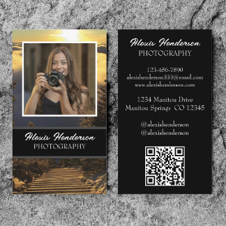 Svart & Vitt 1 Foto QR-kod Fotografi Visitkort