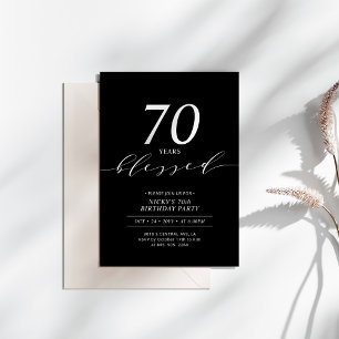 Svart & Vitt   70 år älskade 70-årsfest Inbjudningar