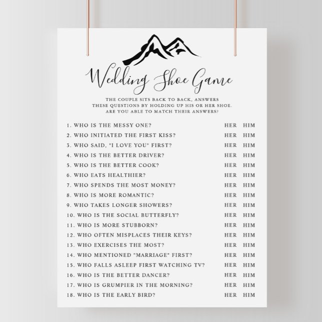 Svart vitt bergskö Bröllop-spel (Skapare uppladdad)