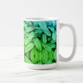 Svart & Vitt Bladmönster  Kaffemugg