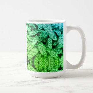 Svart & Vitt Bladmönster Kaffemugg