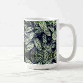 Svart & Vitt Bladmönster  Kaffemugg