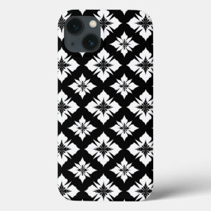 Svart Vitt Blommönster Daglig Telefon Användning S