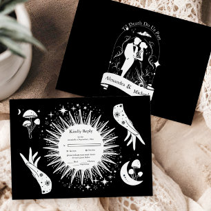 Svart Vitt Bröllop med Kärlekens Tarotkort OSA Kort