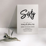 Svart & Vitt | Chic Sixty 60-årsfest Inbjudningar<br><div class="desc">Fira din speciella dag med denna enkla och stilrena inbjudan till 60-årsfest. Designen har en chic borstskrift med en ren layout i svart & vit färg. Fler designs finns i min butik BaraBomDesign.</div>