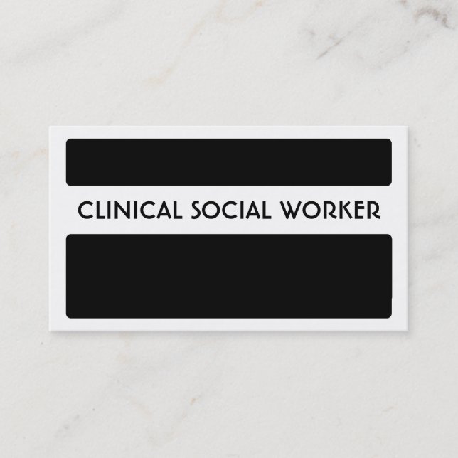 Svart, vitt CLINICAL SOCIAL WORKER-affärskort Visitkort (Framsida)