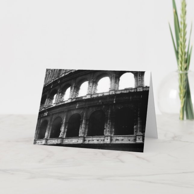 Svart Vitt Colosseum Romarriket Kort (Framsida)
