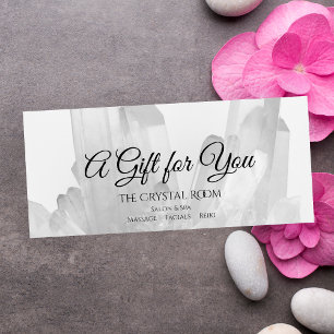 Svart/vitt Crystals Spa Salon Gift-certifikat Reklamkort