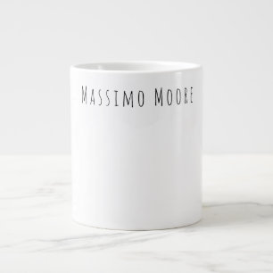 Svart Vitt Enkel Elegant Ledig Eget Namn Jumbo Mugg