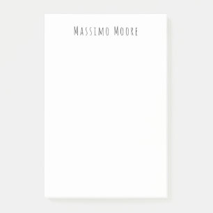 Svart Vitt Enkel Elegant Ledig Eget Namn Post-it Block