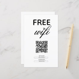 Svart Vitt Enkelt Gratis Wi-Fi QR-kod ställe