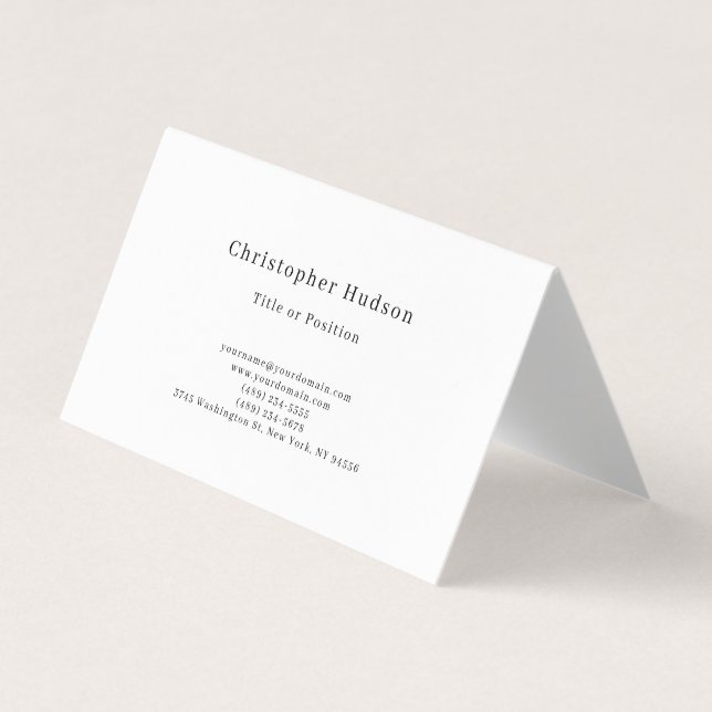 Svart & Vitt Enkelt Minimalistiskt Visitkort (Framsida)